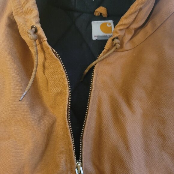 Carhartt Brown (J140BRN) Union Made Jacket with BLK Quilted liner US MEN SZ 5XL - Picture 6 of 14
